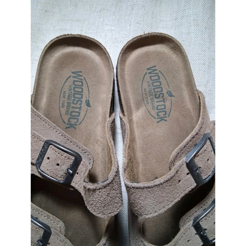 Woodstock Vintage Brand New York Brown‎ Upper Leather Slide Sandals Boys Size 2M